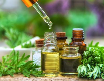 Wormwood essential oil in a small bottle. Selective focus. Wormwood essential oil in a small bottle. Selective focus. Nature.